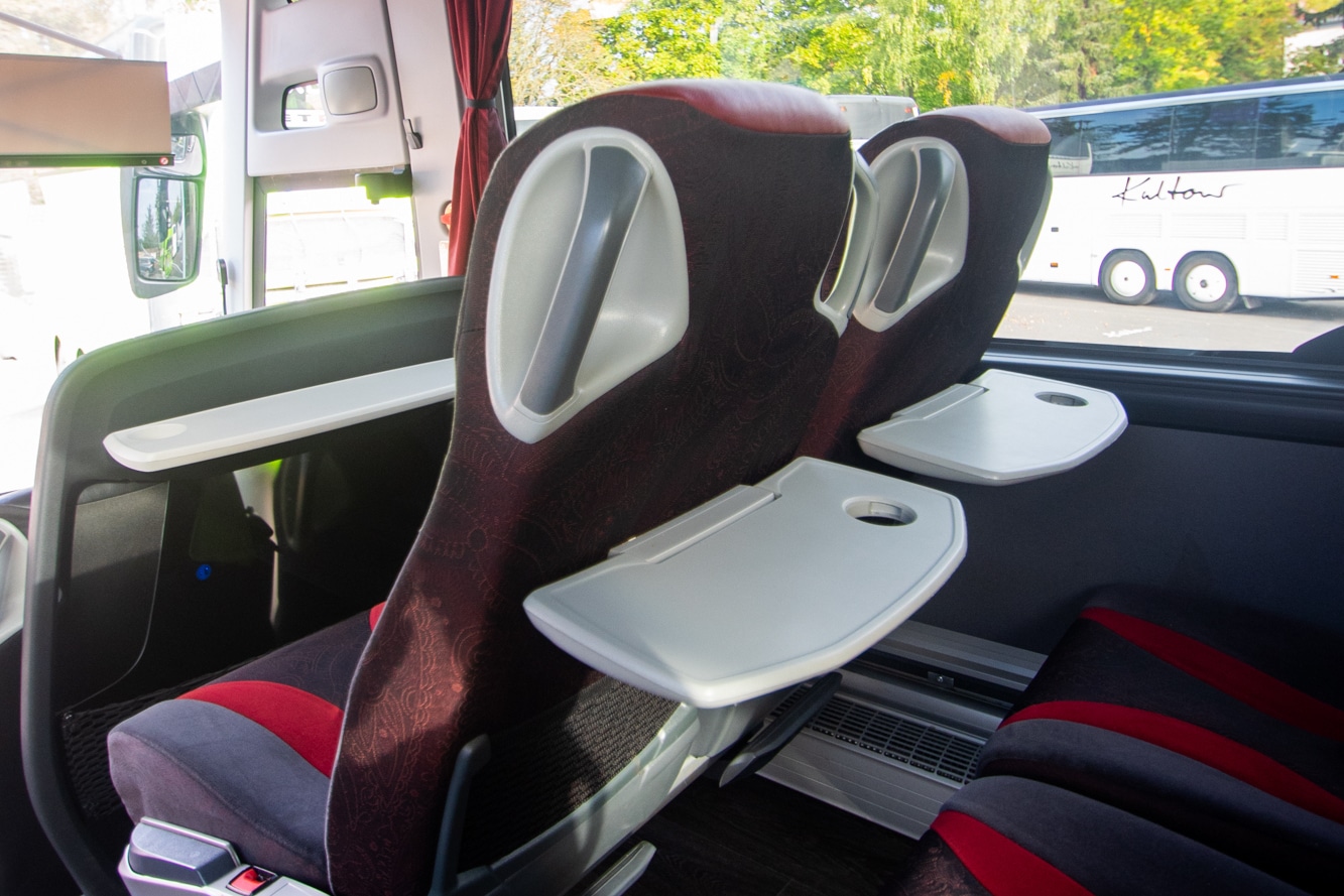 L-Class interior: seats with tables folded out